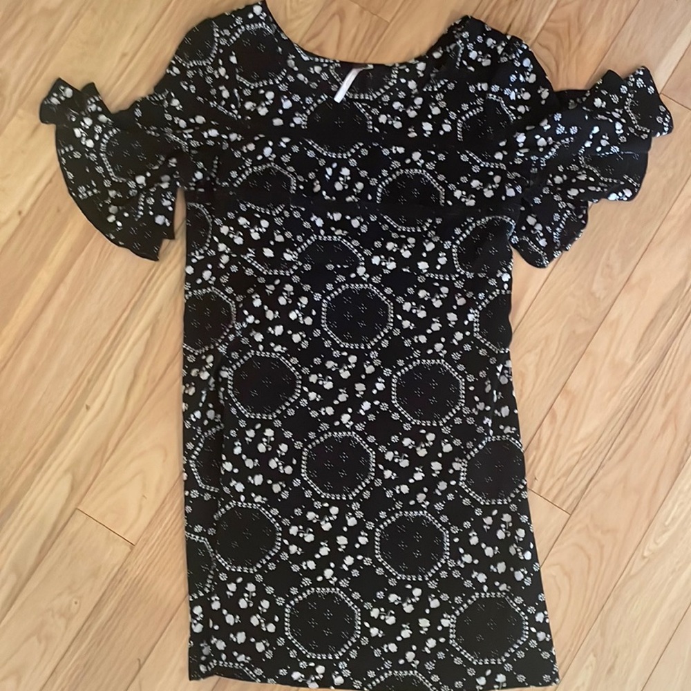 Free People Black and White Silky Dress
